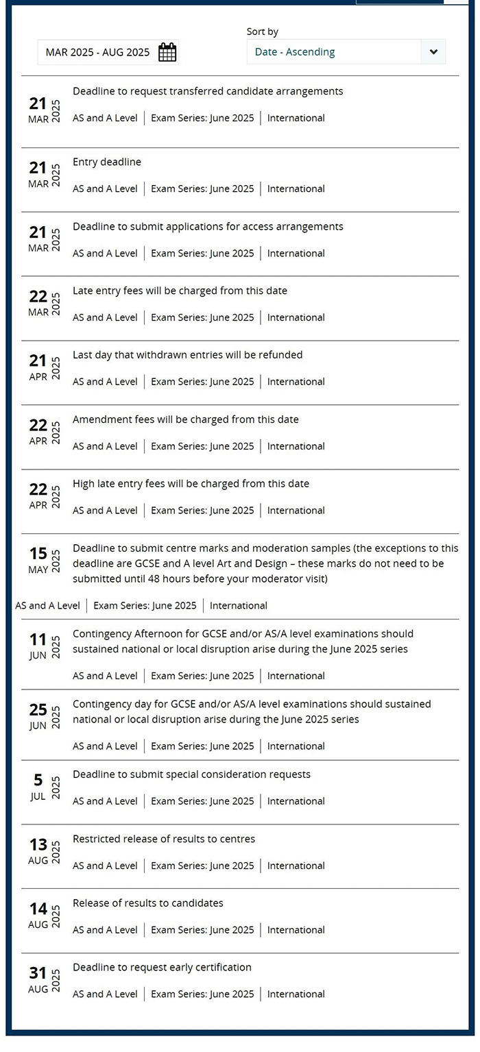 愛德思IAL 2025夏季大考：報考關鍵日期匯總