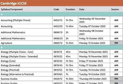 2025年下半年A-Level兩大考試局大考時間安排